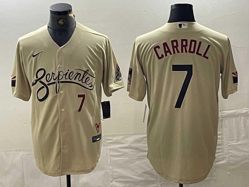 Men%27s Arizona Diamondbacks #7 Corbin Carroll Number 2021 Gold City Connect Cool Base Stitched Jerseys->arizona diamondbacks->MLB Jersey